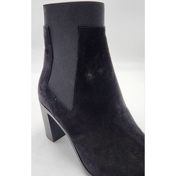 Rag & Bone BRYNN Black Suede Pointed Toe Block Heel Ankle Boots Size 36.5 - Picture 11 of 11